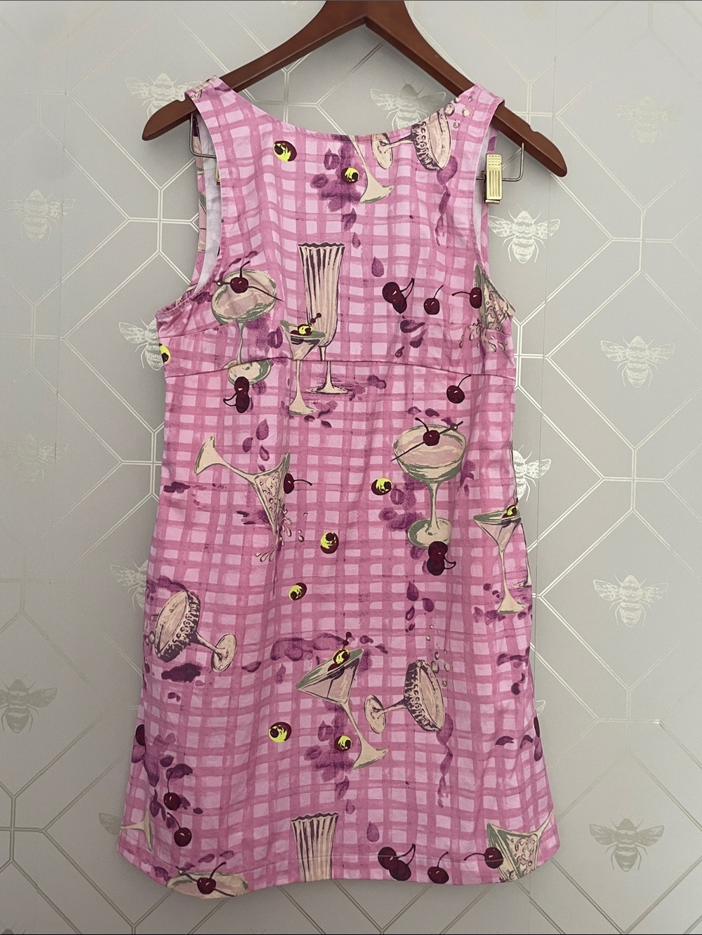 Urban Outfitters Pink Plaid Sleeveless Cocktail-Print Shift Dress
